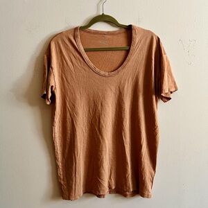aerie scoop neck oversized brown t-shirt